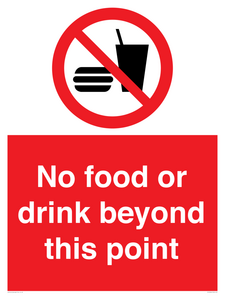 No food or drink beyond this point